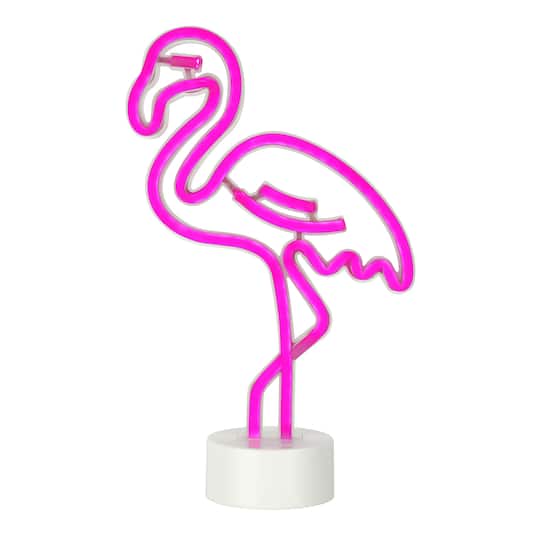 11.8&#x22; Pink Neon Flamingo Tabletop D&#xE9;cor by Ashland&#xAE;